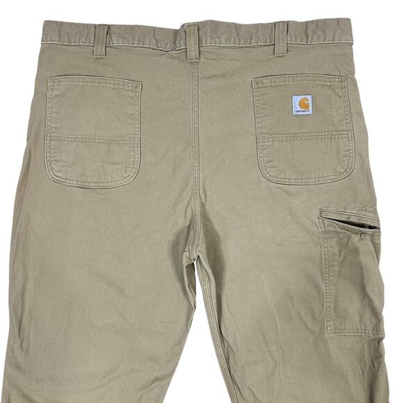 Carhartt Relaxed Fit Work Pants Men's 42x30 Dark Khaki Rugged Flex Canvas 102291 - Picture 6 of 10